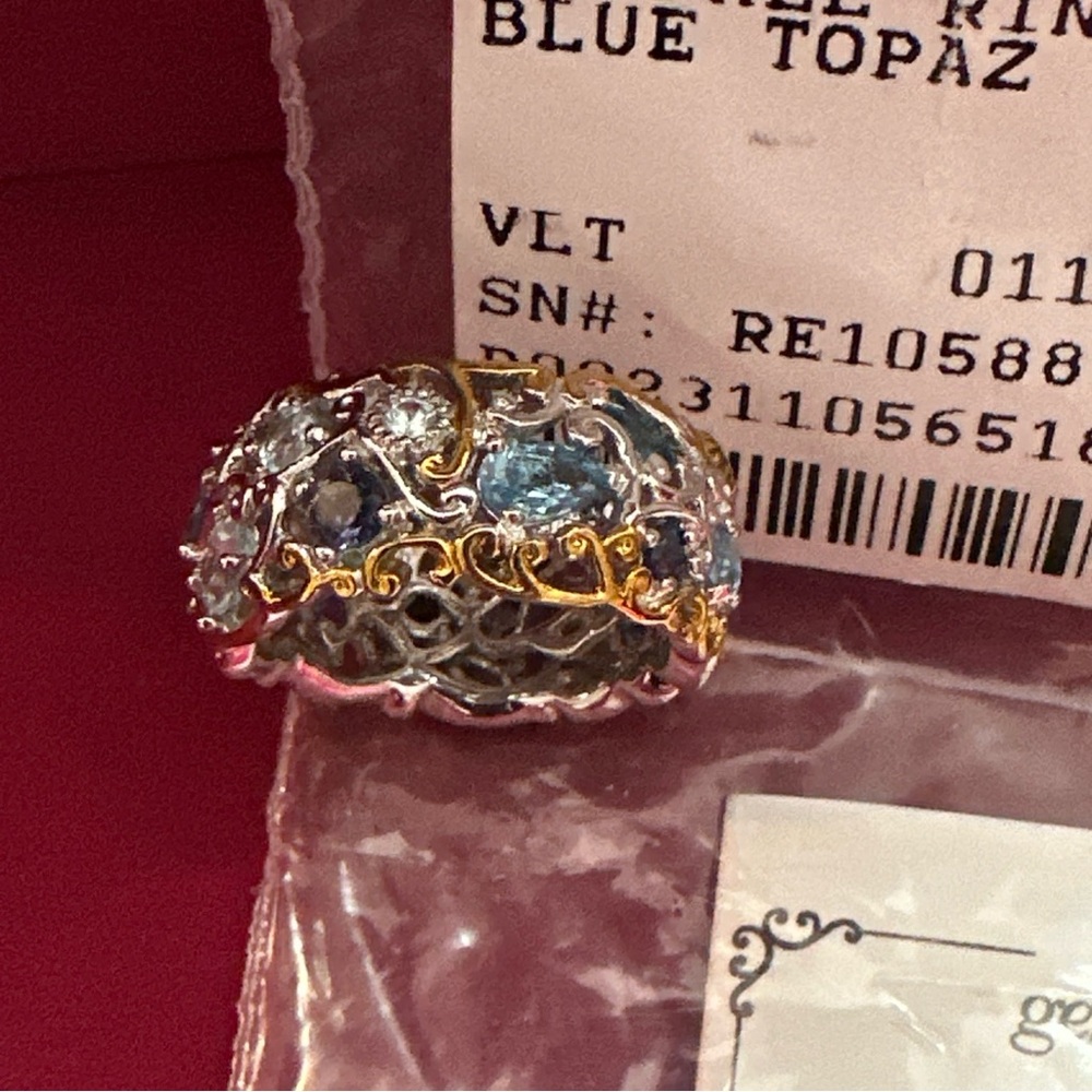 Michael Valitutti NH 925 En Vogue Multi Gemstones-Blue Topaz,6,New